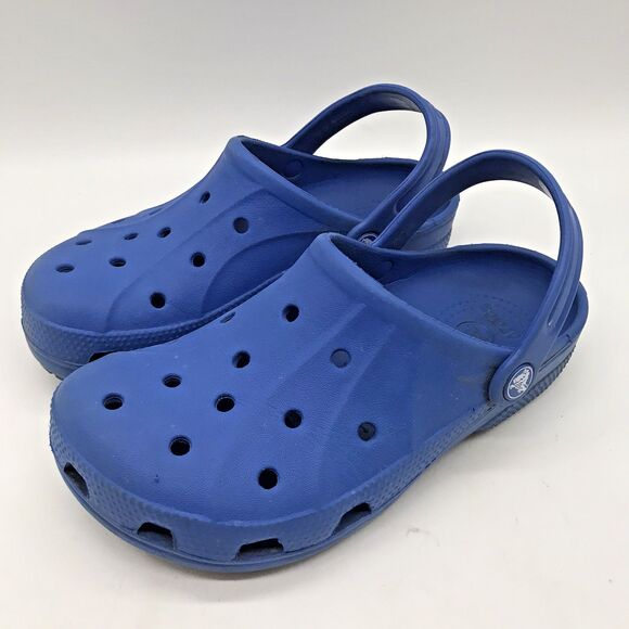 Crocs Classic Clogs Unisex Childs J 3 Blue Slip On Strap Waterproof Sandal 15908 - Picture 3 of 11